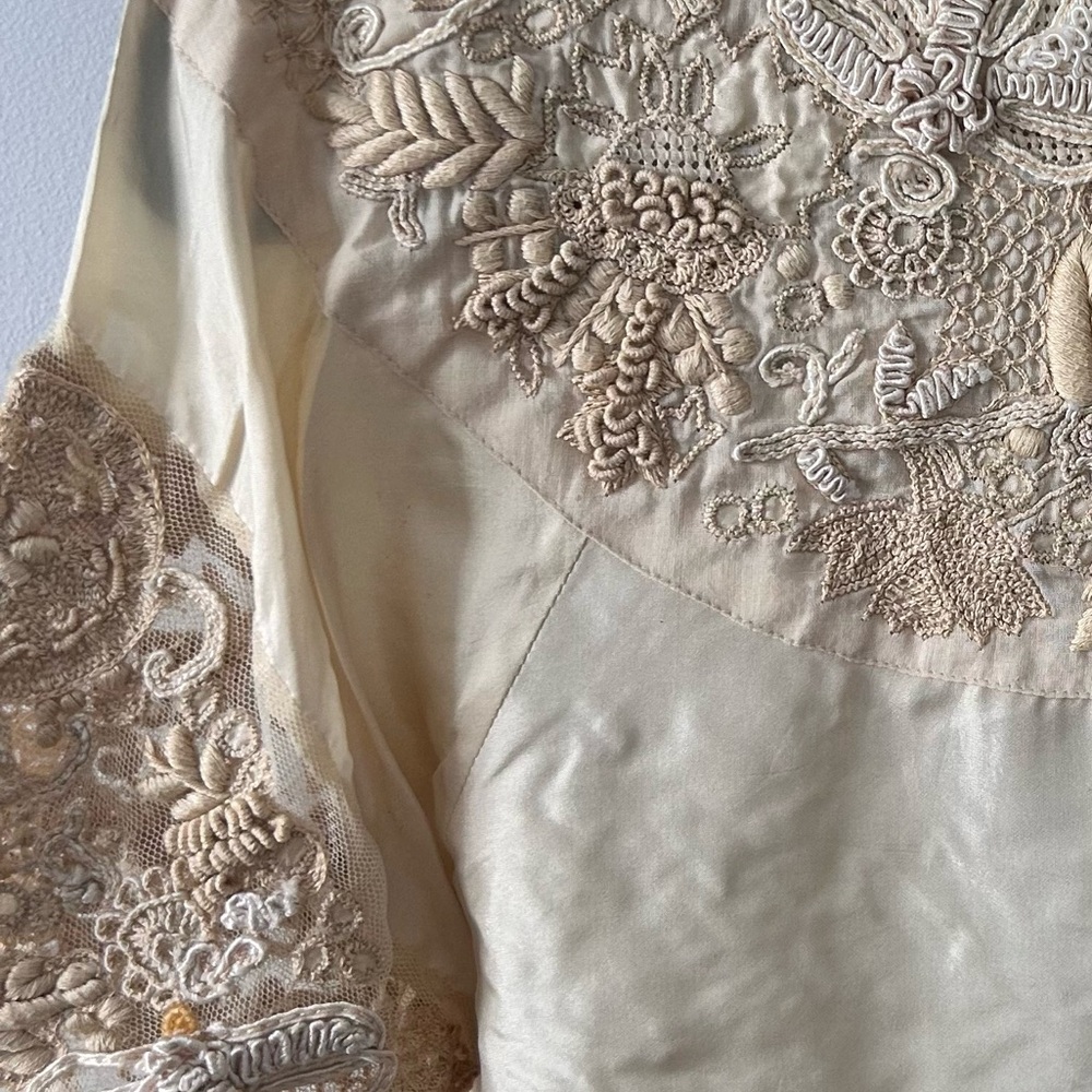 Dries Van Noten Cream Embroidered Silk/Cotton Blouse - Picture 4 of 7